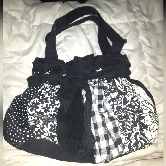 Digital Clothing Handbags - 💌 5 for 15 - Cute Black & White Cotton Purse